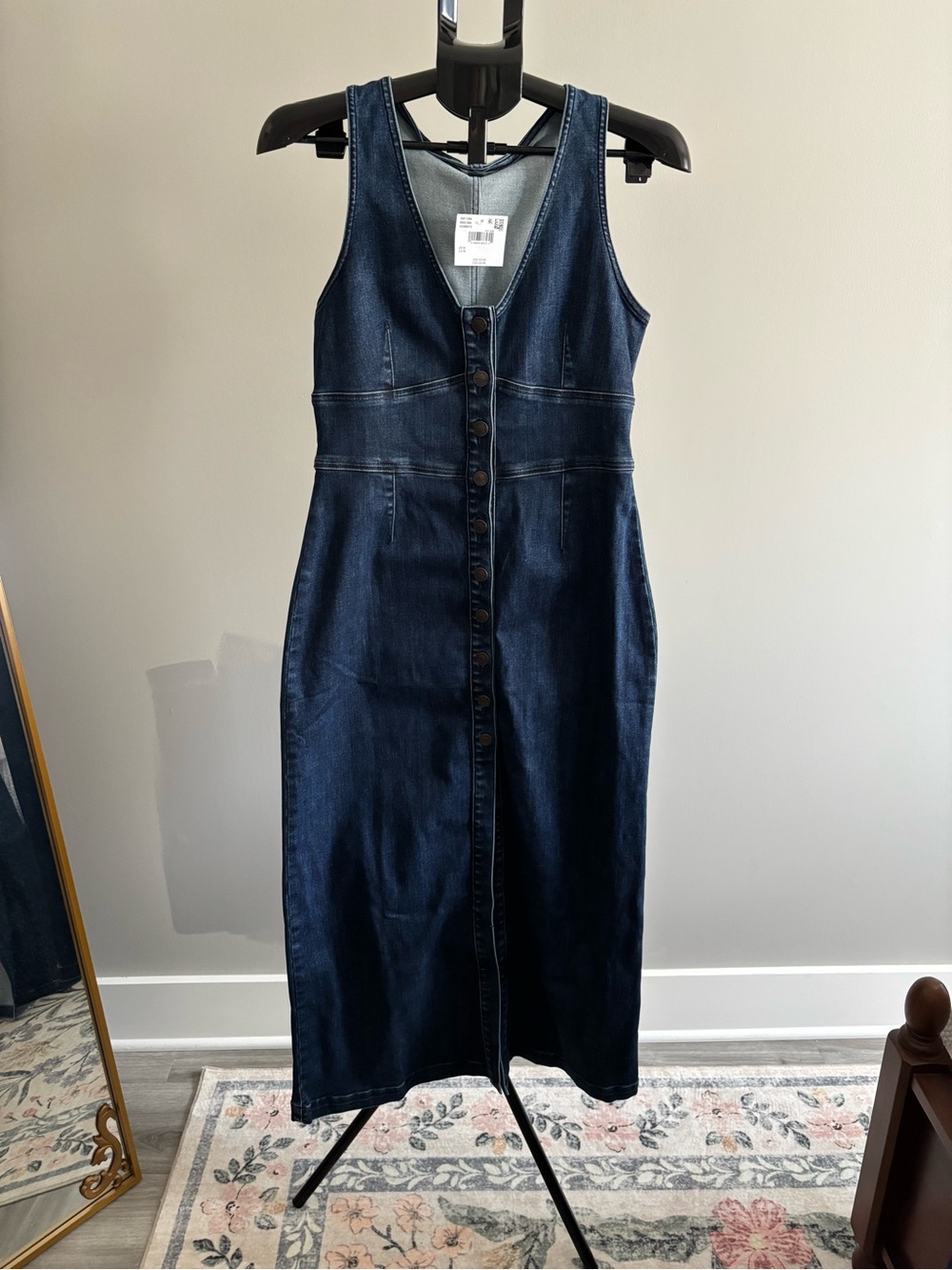 American Eagle Outfitters Blue Denim Midi Dress